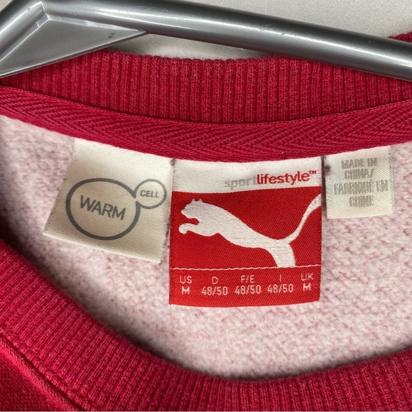 PUMA Pink Crew Neck Sweater Activewear Colourblock Women’s M Comfy Athleisure - Picture 3 of 8